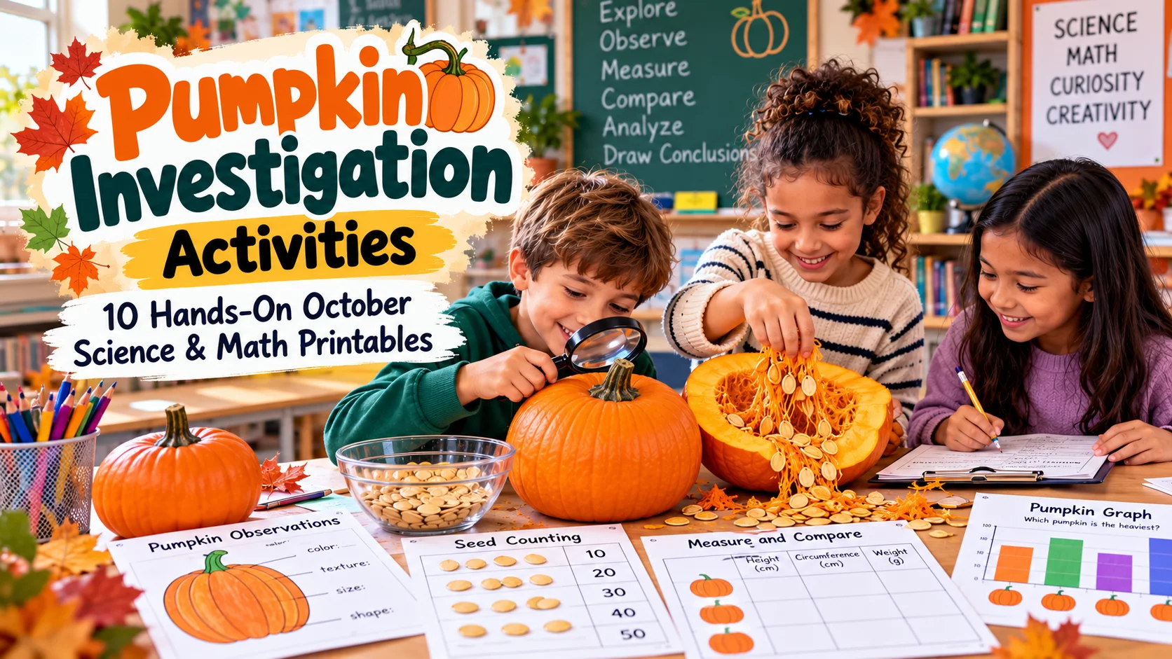 Pumpkin Investigation Activities: 10 Hands-On October Science & Math Printables