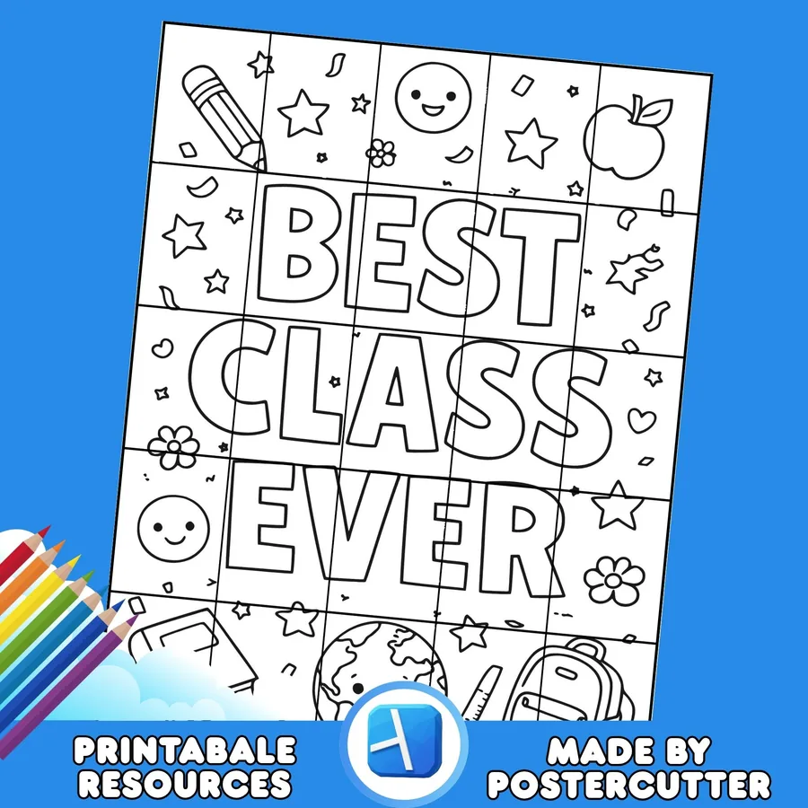 "BEST CLASS EVER" Coloring Page For Classroom, No Prep printable teacher resource preview