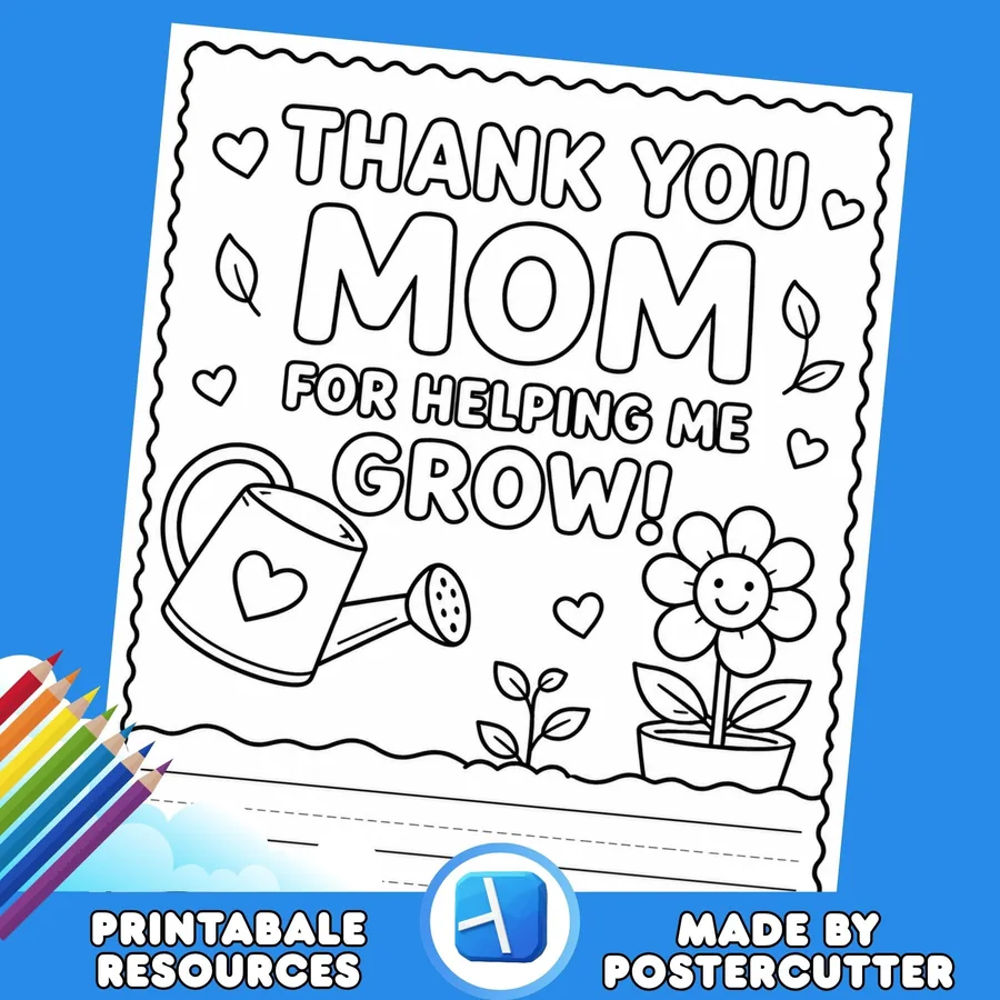 Mother's Day Writing Coloring Poster for Grades 1-5 | Teacher Resources